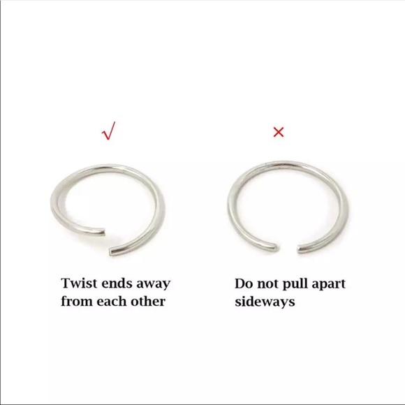 6 Pc. Gold OR Silver Butterfly Hair Rings - Picture 4 of 5